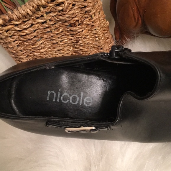 Nicole Black Leather Ankle Boots - Picture 2 of 8